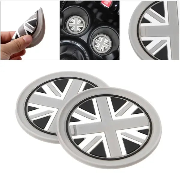 7.7mm Silica Gel Car Cup Anti-slip Pad Mat for Mini for Cooper 2011 2012 2013 R Gray, Replacement Part, Made of Silicone, Black Color, 2 Pcs Pack