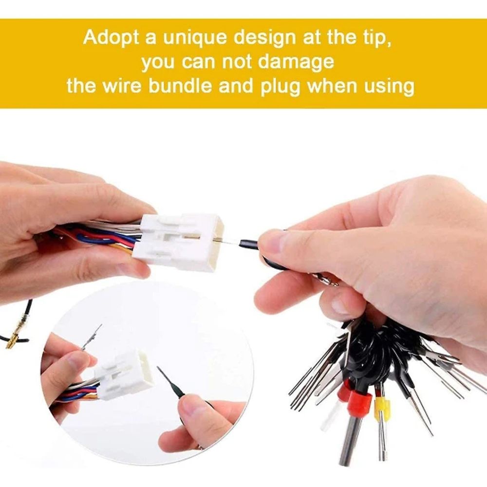 Terminal Ejector Kit Terminal Removal Tool, Electrical Wiring Car Disassembly Tool Connector Crimp Pin Puller 41pcs, Made of Metal