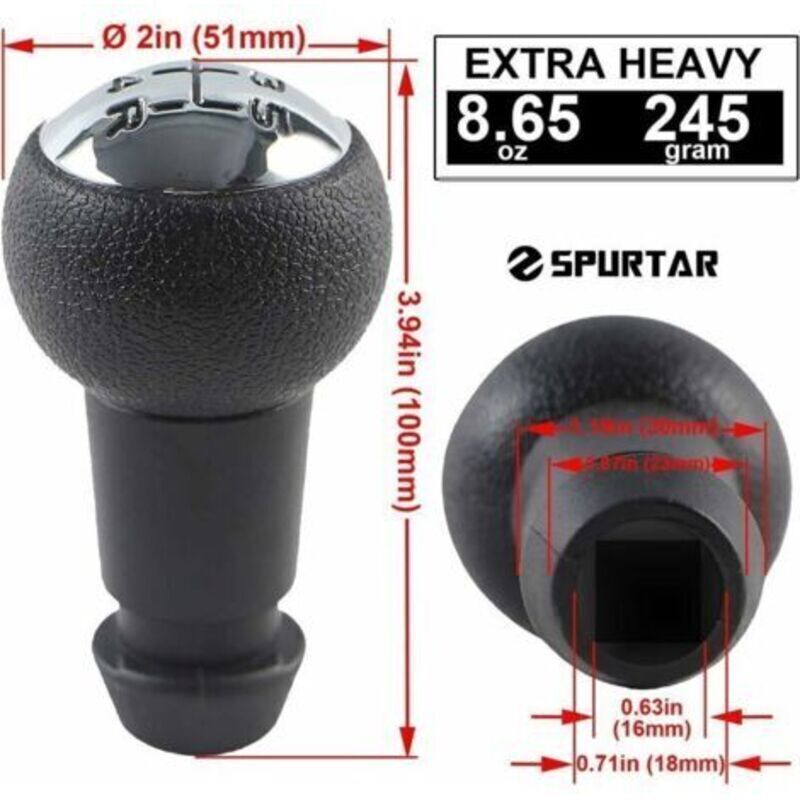 Replacement Speed Manual Gear Shift Knob for Peugeot 106 107 205 207 306 307 308 405 406 407 607 / CITROEN C2 C3 C4 Picasso - Black & Silver.
