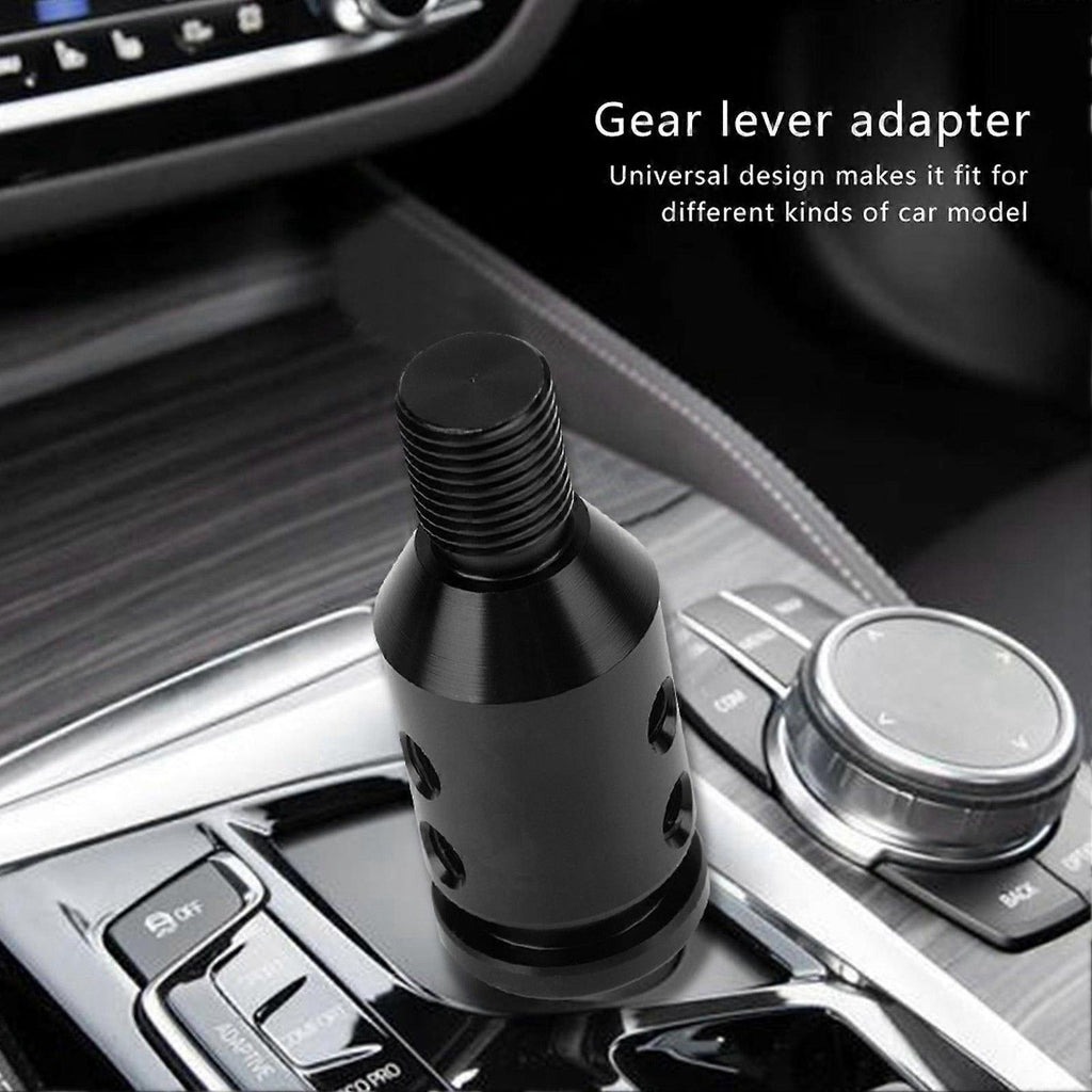 Universal Car Gear Shift Knob Adapter Compatible with Non-Threaded Gear Shifters 12x1.25-Perfect, Made of Aluminum, Black Color