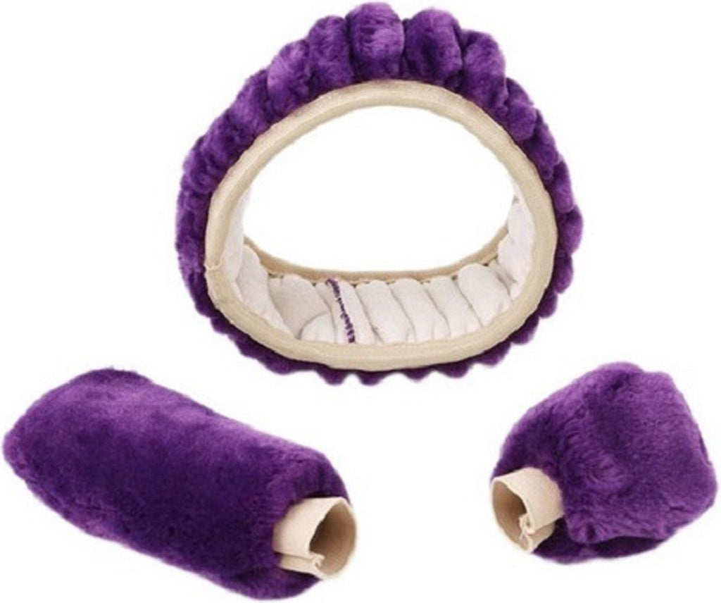 Reliable Professional Compatible Synthetic wool handlebar cover set - purple, Great Value, Easy to Use, Good Performance