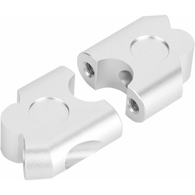 Sturdy Heavy Duty Universal 22mm Motorcycle Handlebar Riser Clamp Adapter, Chrome, Made of Aluminum, Top Quality