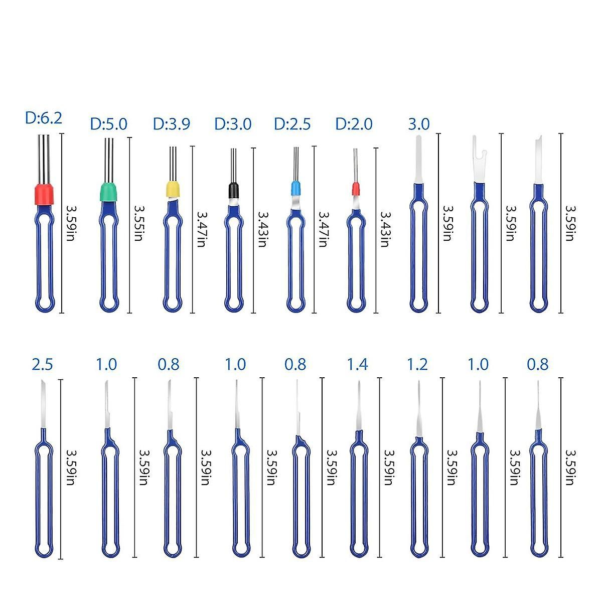 36PC Terminal Removal Tool Kit Pin Extractor, Terminal Stripping Kit, Electrical Wire Connector, Made of Metal, Blue Color, 36 Pcs Pack