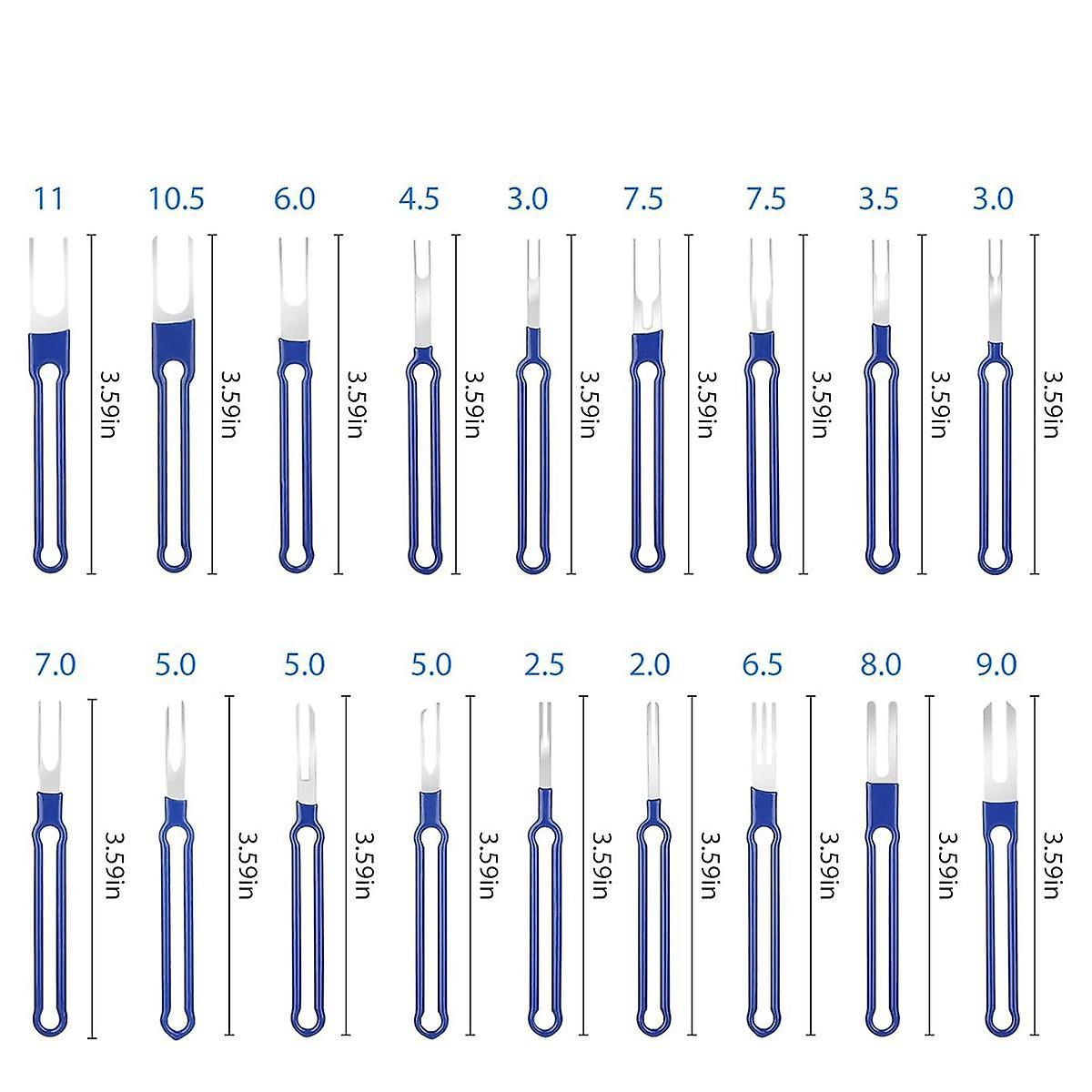 36PC Terminal Removal Tool Kit Pin Extractor, Terminal Stripping Kit, Electrical Wire Connector, Made of Metal, Blue Color, 36 Pcs Pack