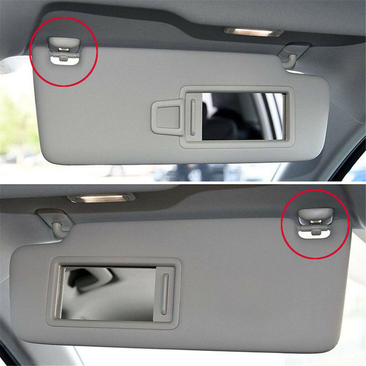 High Performance 2x Sun Visor Clip Hook Mount Holder compatible with Audi A1 A3 A4 A5 Q3 Q5 B6 B7 B8, Made of Plastic