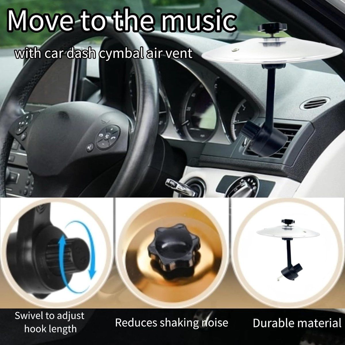 Anti - crash cymbals for cars 2 pieces Car cymbal air vents for for vent for drum for Replacement Part, Easy to Use