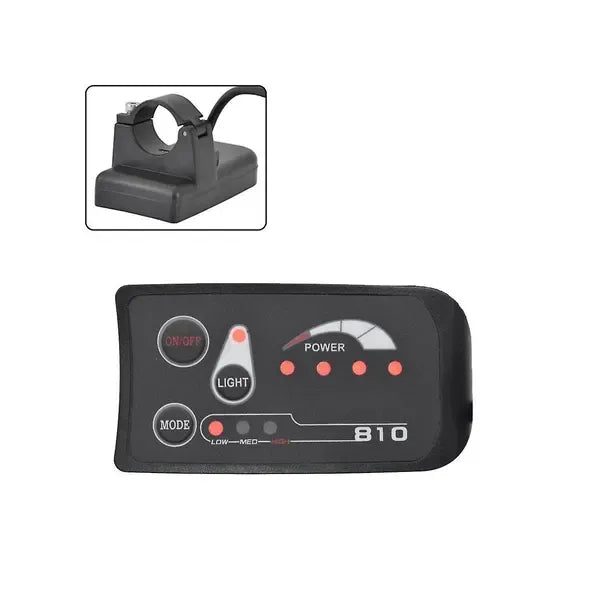 5-pin S810 Electric Bike Meter LED Display Ip65 36v Uart for Electric Bike E-Bike Meter (36v)- Perfet-max, Made of Plastic, Black Color