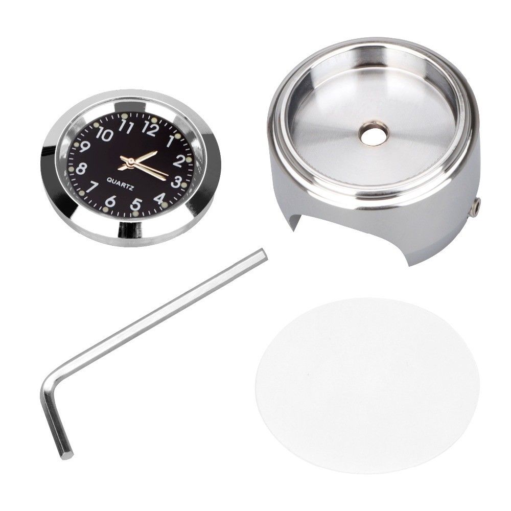 Durable High Quality Analog watch for motorbikes, mopeds and bicycles, Made of Aluminum, Black Color, Perfect Fit