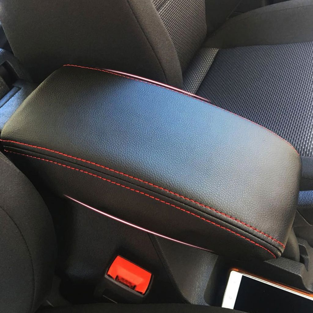 Car Armrest Seat Box Cover Car Interior Accessories Auto Armrest Cov, Replacement Part, Made of Leather, Black Color
