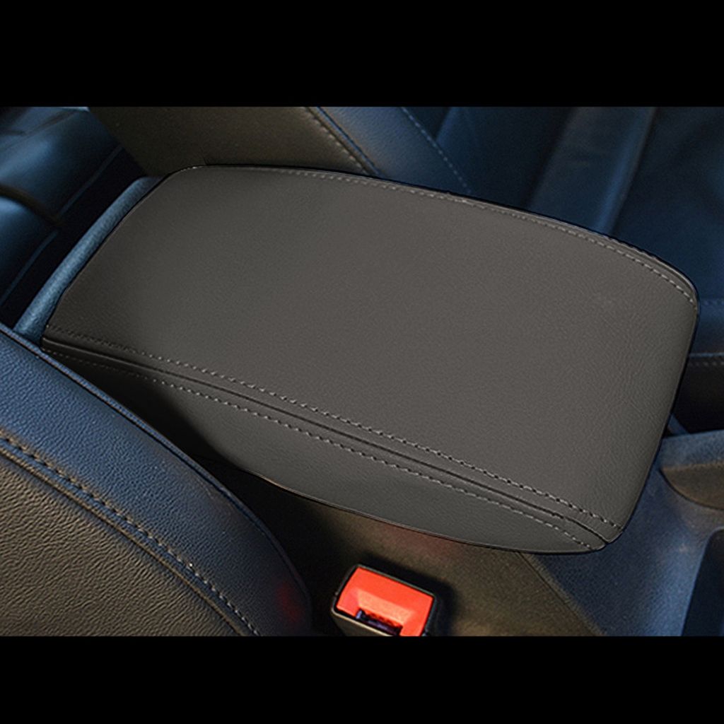 Car Armrest Seat Box Cover Car Interior Accessories Auto Armrest Cov, Replacement Part, Made of Leather, Black Color