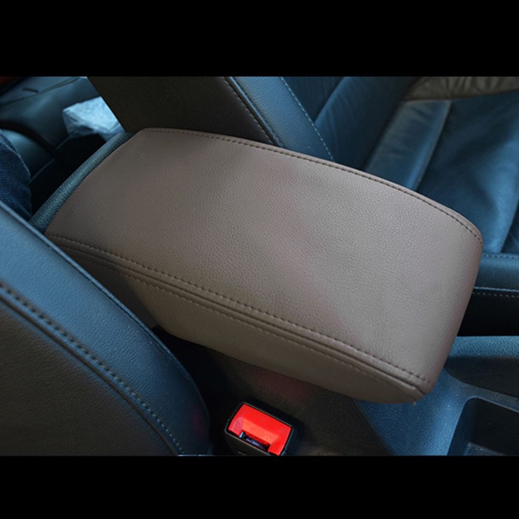 Car Armrest Seat Box Cover Car Interior Accessories Auto Armrest Cov, Replacement Part, Made of Leather, Black Color