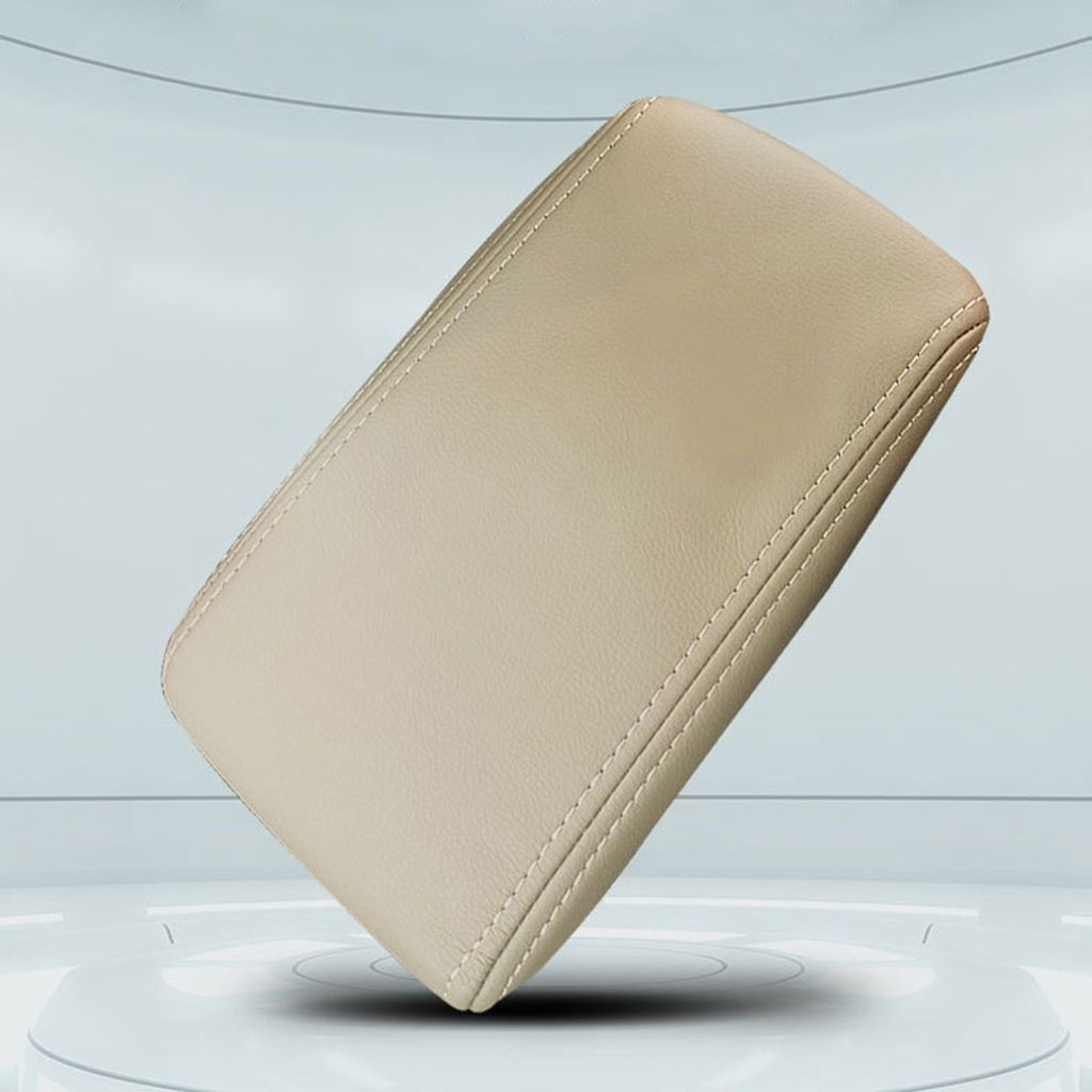 Replacement Car Armrest Seat Box Cover Car Interior Accessories Auto Armrest Cover, Made of Leather, Black Color
