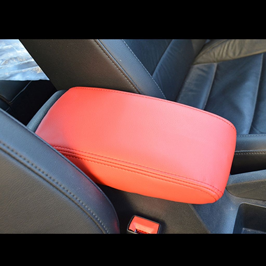 Replacement Car Armrest Seat Box Cover Car Interior Accessories Auto Armrest Cover, Made of Leather, Black Color