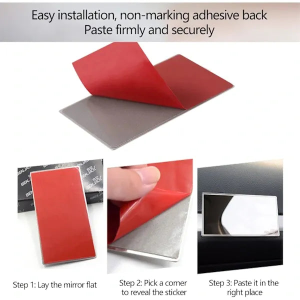 Portable Car Vanity Mirror, Self-Adhesive for Sunshade, for Rearview Universal for Back Seat Bathroom Bedroom, Replacement Part