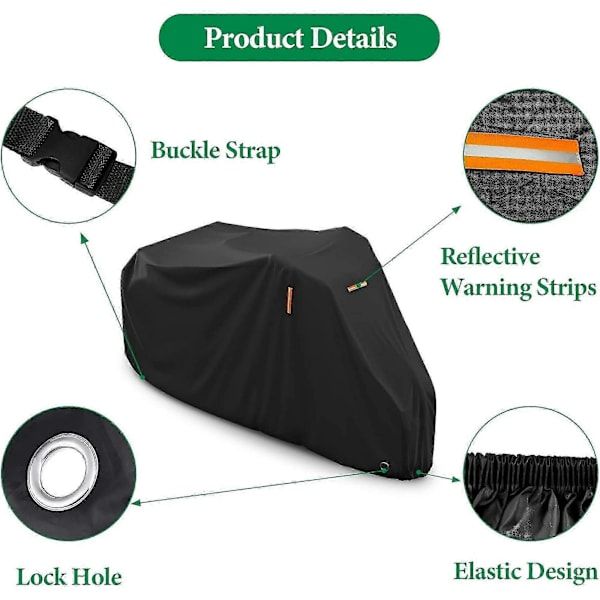 Replacement Waterproof cover for outdoor tricycle, electric recumbent bike, 190x76x112 cm with reflective strips, Made of Fabric