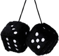 Replacement Pair of 2.75" Fuzzy Dice with Leather Dots Retro Car Rearview Mirror Hanging Accessories for Car Decoration (Black)_qcx, Made of Fabric