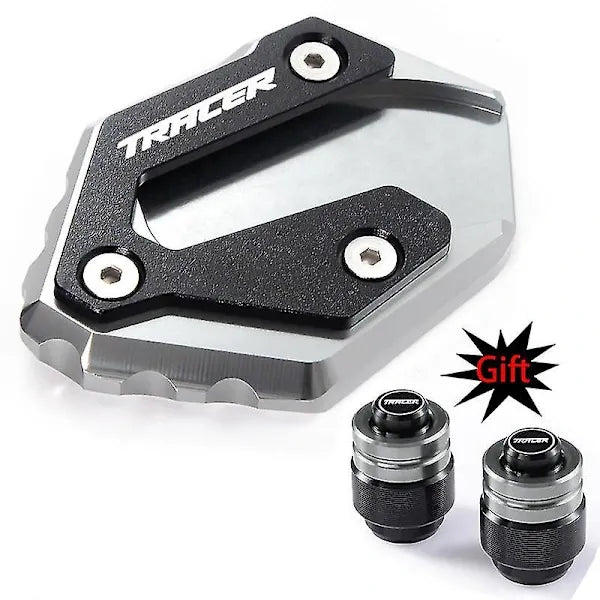 CNC side stand extension and tire valve guard for Yamaha Tracer 900 /gt 700 /gt Tracer 9/gt 7/gt Mt-09 Sp Mt07, Made of Aluminum