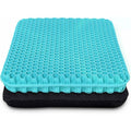 Thick Gel Seat Cushion with Non-Slip Coating Breathable Honeycomb Pattern Absorbs Pressure Points for Car Office Chair Wheelchair (Milk Blue)