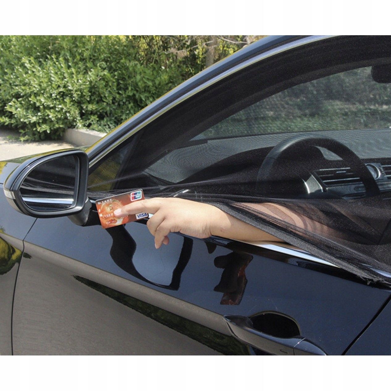 Sturdy Heavy Duty Sunshade / Mosquito Net for Car - Attached over the car door, Made of Nylon, Top Quality, Easy to Use