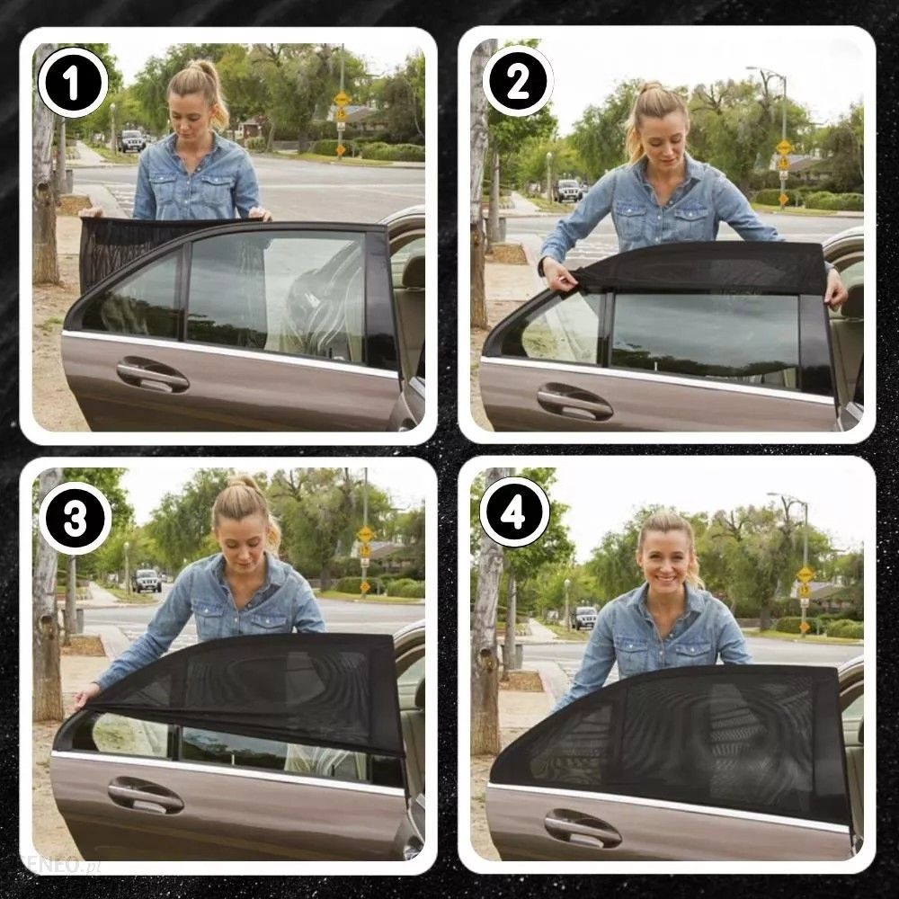 Sturdy Heavy Duty Sunshade / Mosquito Net for Car - Attached over the car door, Made of Nylon, Top Quality, Easy to Use