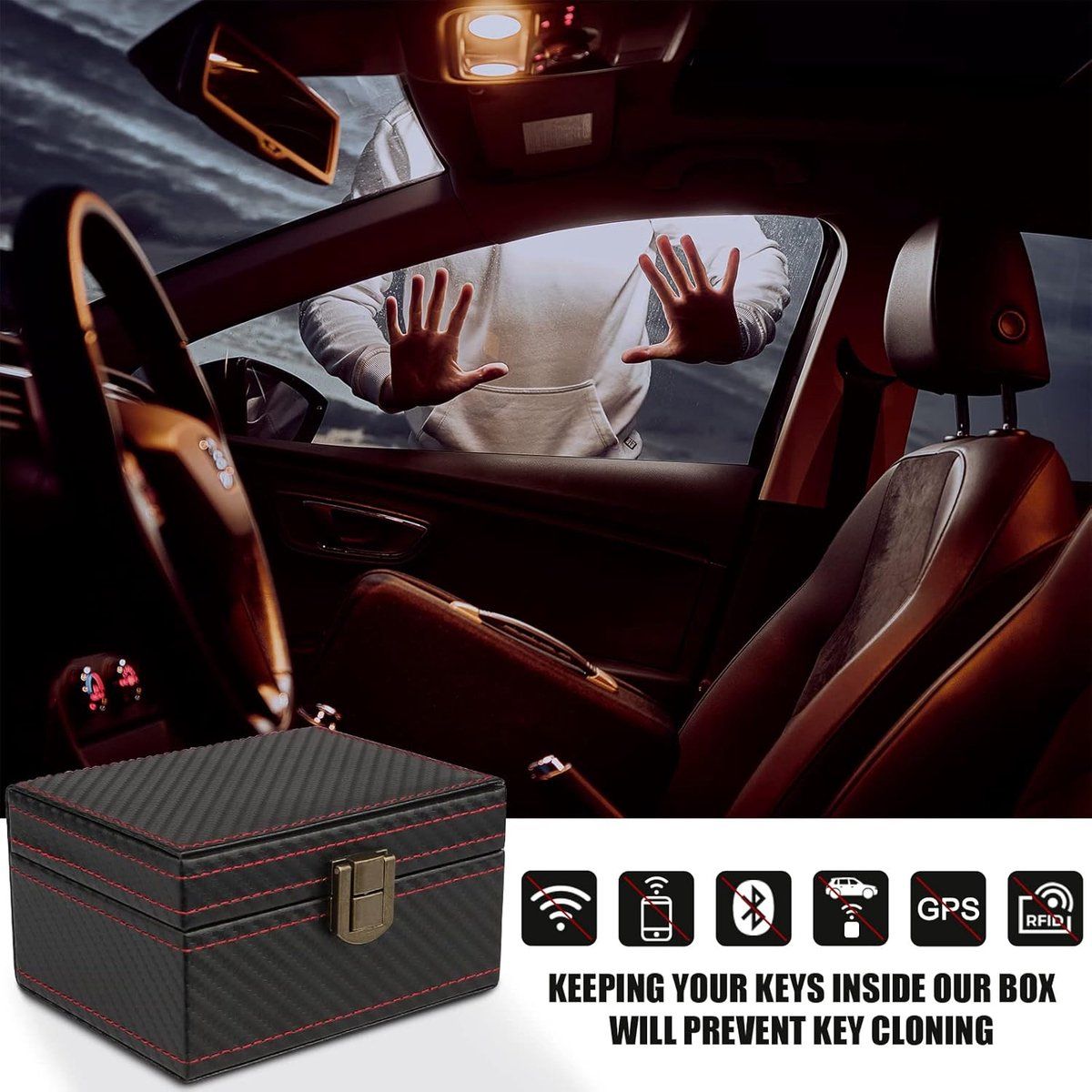 Replacement Car Key RFID Anti-Theft - Protective Cover Box Safe Faraday, Easy to Use, Good Performance, Universal Fit