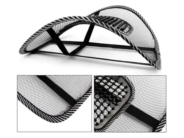 Professional Ergonomic Lumbar Support - Backrest for Chair & Car Seat, Replacement Part, Made of Metal, Black Color