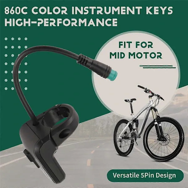 High Performance Compatible For Bafang Mid Motor 5Pin 860C LCD Color Display Power Switch, Made of Plastic, Clear Color