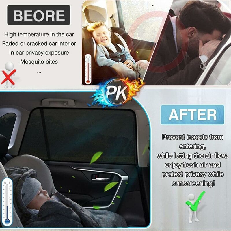Car tailgate mosquito net, magnetic mosquito net for car trunk, universal sunshade for car SUV XL, Replacement Part