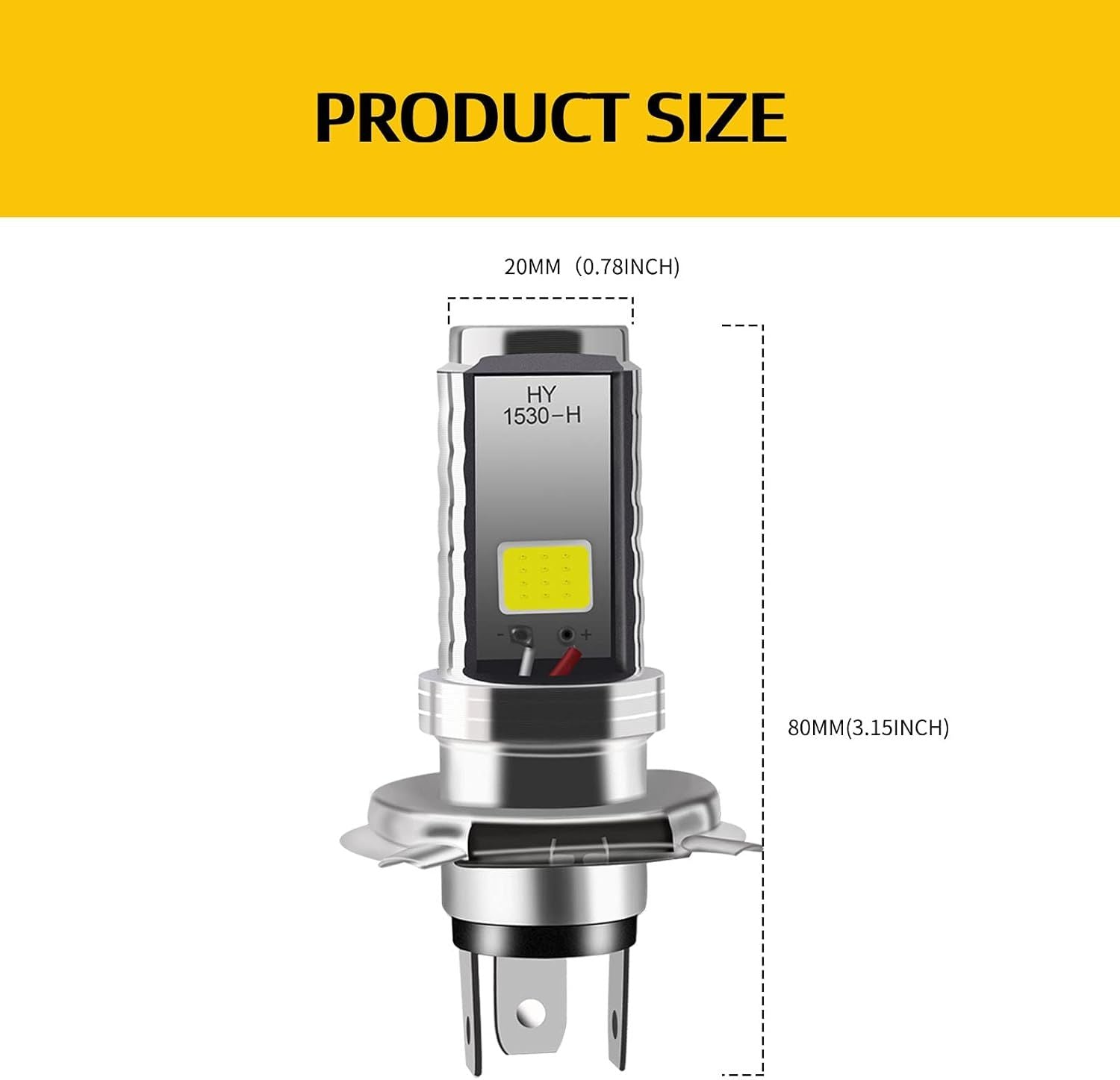 Long Lasting Premium Compatible ST H4 LED Bulb 12V Motorcycle Car Headlight 12W COB LED Lamp High Low Beam, Perfect Fit