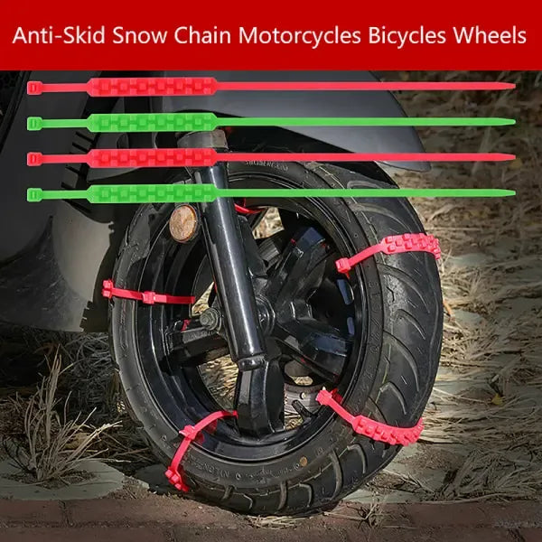 Practical High Performance Replacement pcs Motorcycle Bicycle Winter Snow Tire Anti-skid Chains Black, Excellent Performance
