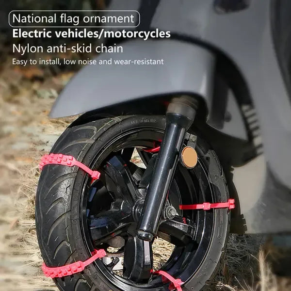 Practical High Performance Replacement pcs Motorcycle Bicycle Winter Snow Tire Anti-skid Chains Black, Excellent Performance