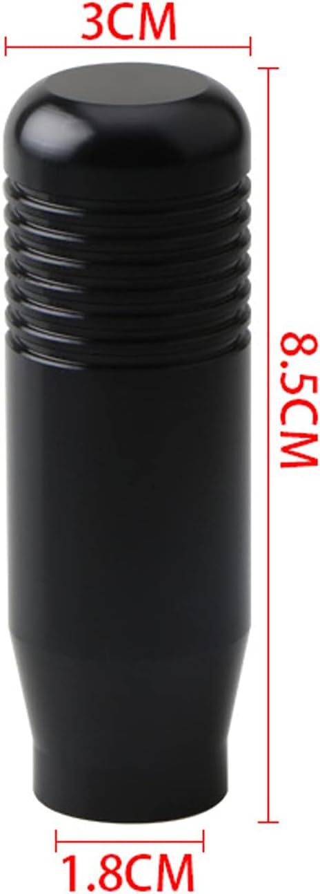 8.5CM Manual Car Gear Shift Knob - Universal 5.6-Speed Aluminum Gear Shift Knob Adapter - Gear Shift Knob (Black) Black—yux