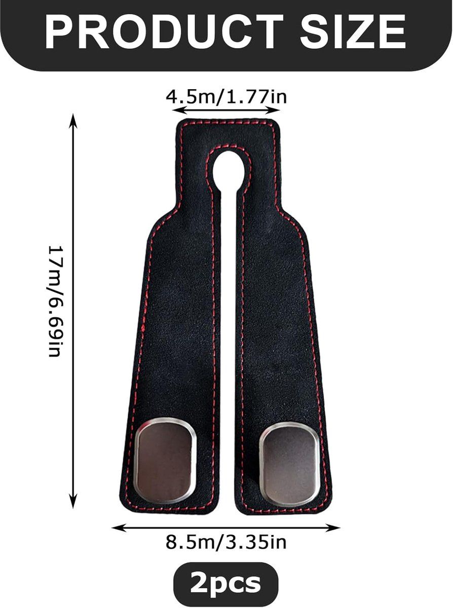 Compatible pcs - 17*4.5*8.5 cm Car Headrest Hooks Multifunctional Leather Seat Organizer Hook for Backrest Interior Accessories For Bags, Purses
