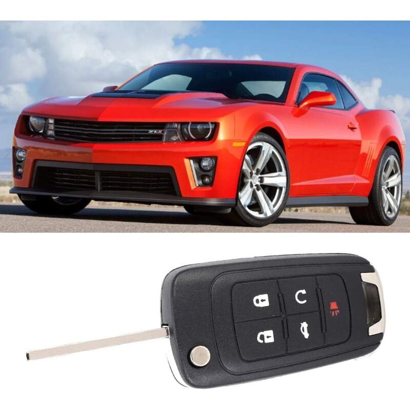 Long Lasting Premium Button Car Key Fob Case Cover For Chevrolet Camaro 2010-2013, Replacement Part, Black Color