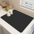 Dish Drying Mat, 12x16" High Absorbent & Soft Dish Drainer, Diatomite Drying Matt Kitchen Counter for Kitchen Countertops, Sinks, Draining Racks, Drying Mat Black