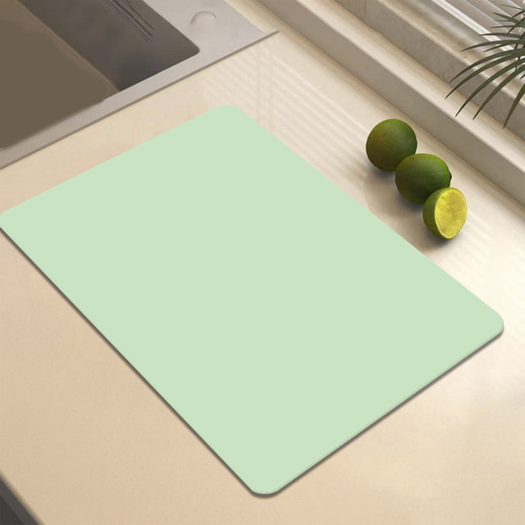 Dish Drying Mat, 12x16" High Absorbent & Soft Dish Drainer, Diatomite Drying Matt Kitchen Counter for Kitchen Countertops, Sinks, Draining Racks, Drying Mat Green