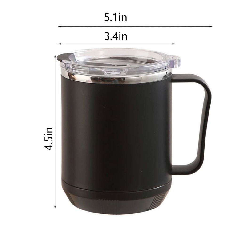 Insulated Coffee Mug with Handle & Lid - 17oz Stainless Steel Travel Tumbler, Double Wall Vacuum (Black) by PALIFEUR 10_【XL Capacity】 17oz Large Capacity Coffee Mug