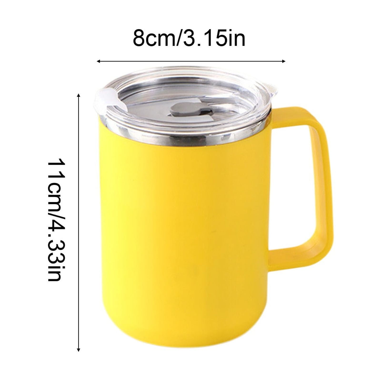 Insulated Coffee Mug with Handle & Lid - 17oz Stainless Steel Travel Tumbler, Double Wall Vacuum (Black) by PALIFEUR 26_【Certified Quality】 International Food Safety Certified Coffee Cup