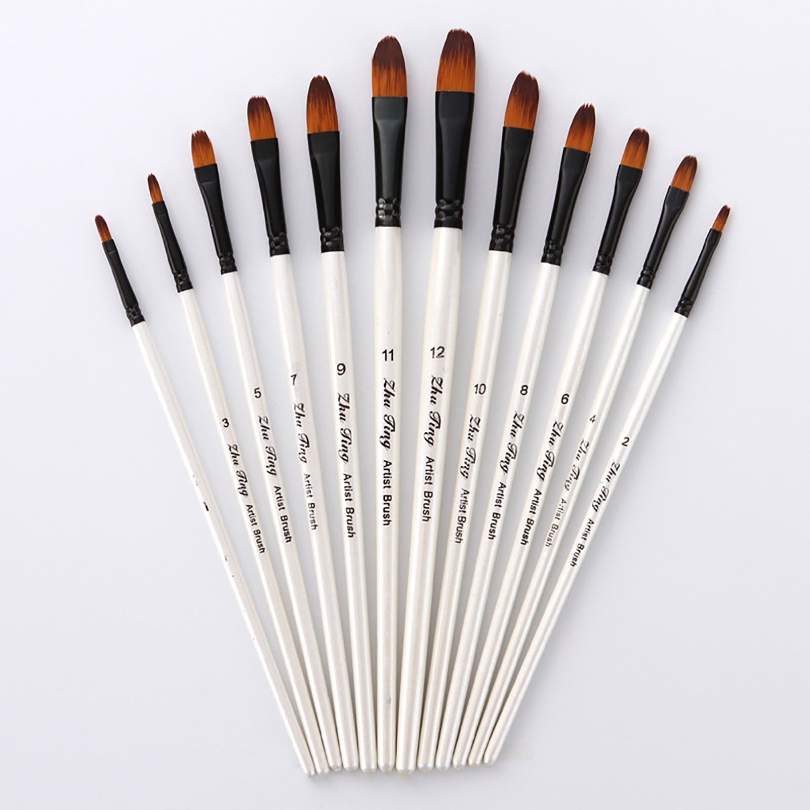 JWDX Brushes Clearance, Paint Brushes, Painting Pen, Art Tools, Brush Set, Round Tip Brushes Nylon Brushes Artist Wood Brushes for Oil Watercolor Face Nail Arts Miniature and Rock Painting Z3-White