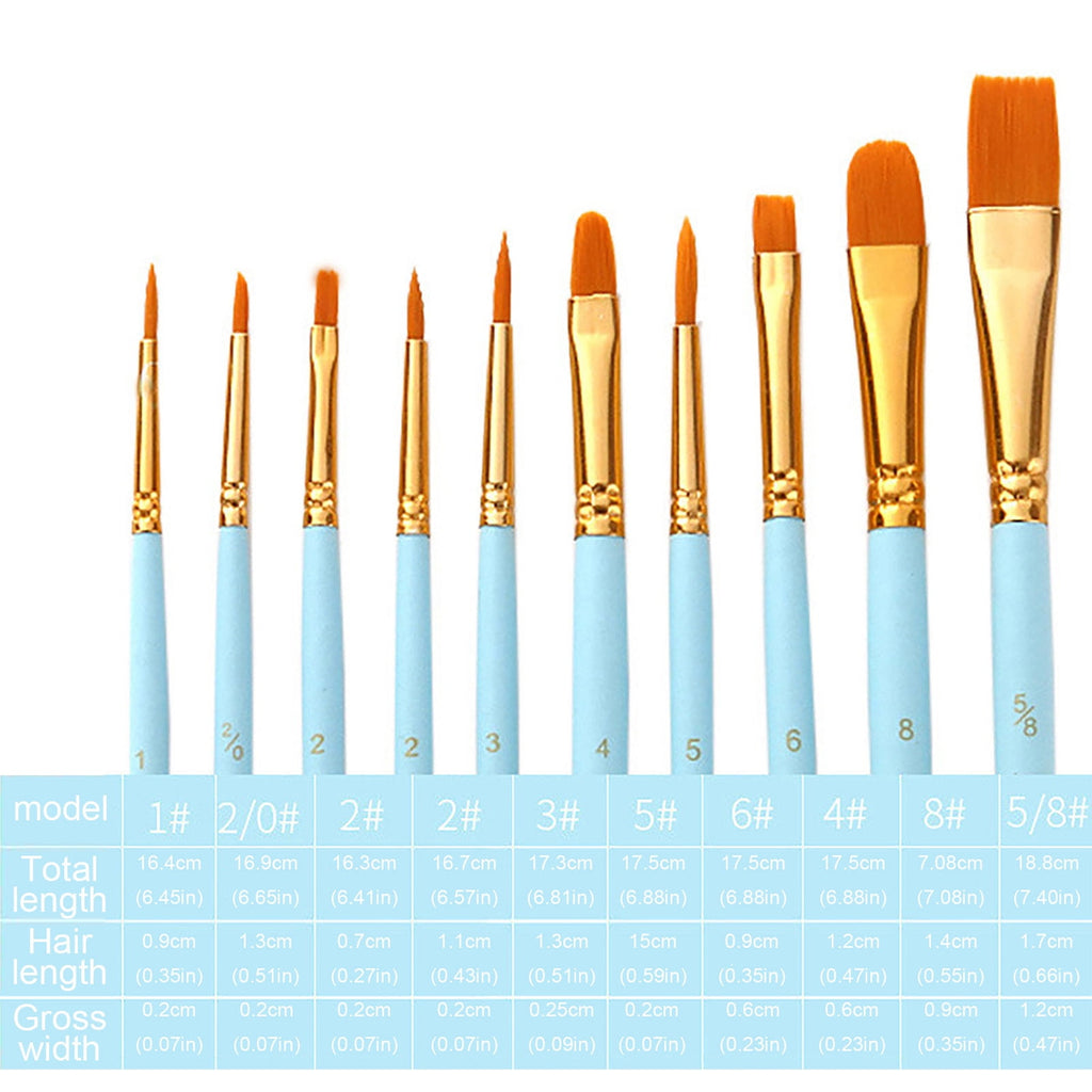 JWDX Brushes Clearance, Paint Brushes, Painting Pen, Art Tools, Brush Set, Round Tip Brushes Nylon Brushes Artist Wood Brushes for Oil Watercolor Face Nail Arts Miniature and Rock Painting Z7-Sky Blue