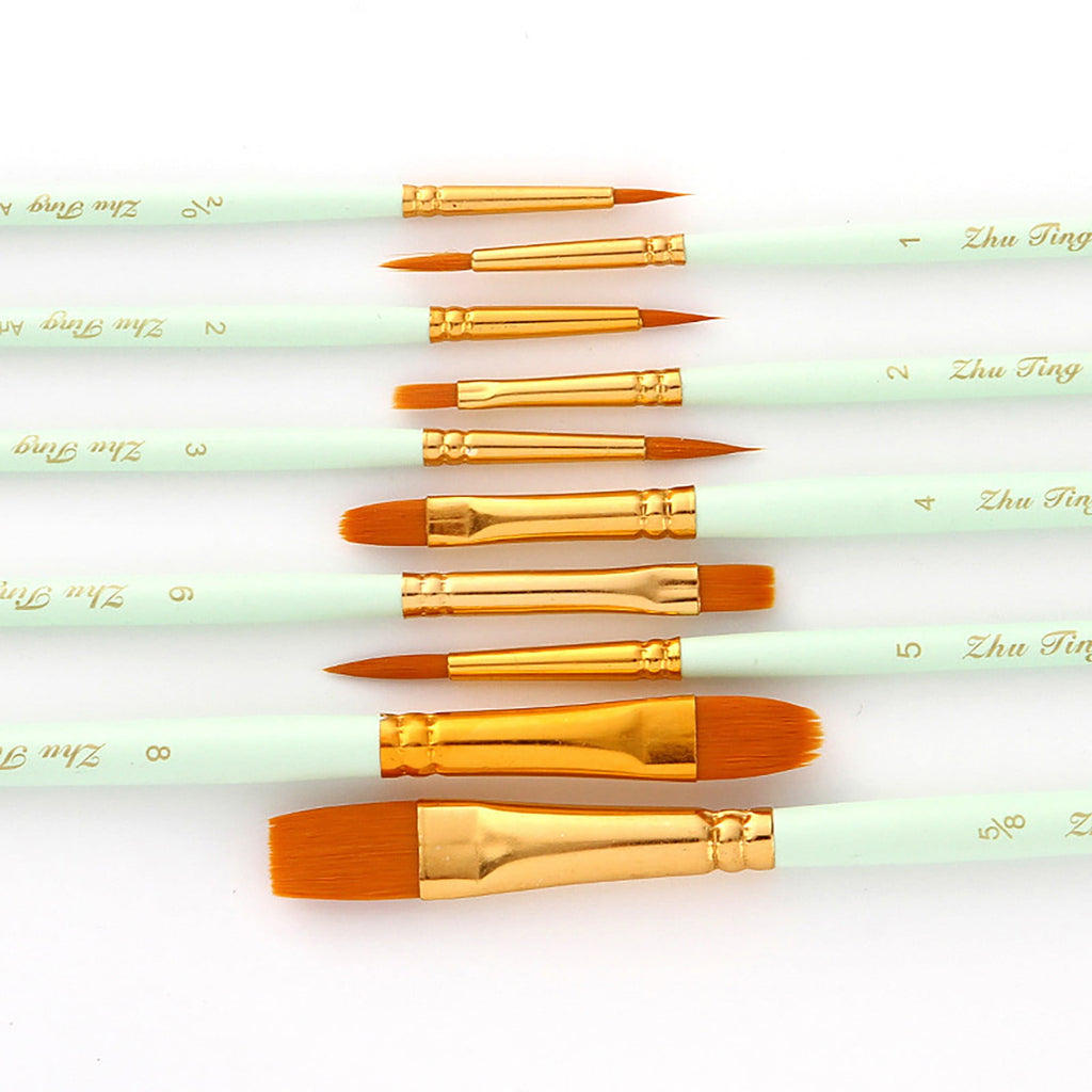 JWDX Brushes Clearance, Paint Brushes, Painting Pen, Art Tools, Brush Set, Round Tip Brushes Nylon Brushes Artist Wood Brushes for Oil Watercolor Face Nail Arts Miniature and Rock Painting Z2-Mint Green