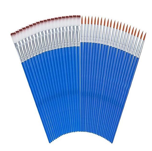 JWDX Brushes Clearance, Paint Brushes, Painting Pen, Art Tools, Brush Set, Round Tip Brushes Nylon Brushes Artist Wood Brushes for Oil Watercolor Face Nail Arts Miniature and Rock Painting Z6-Blue