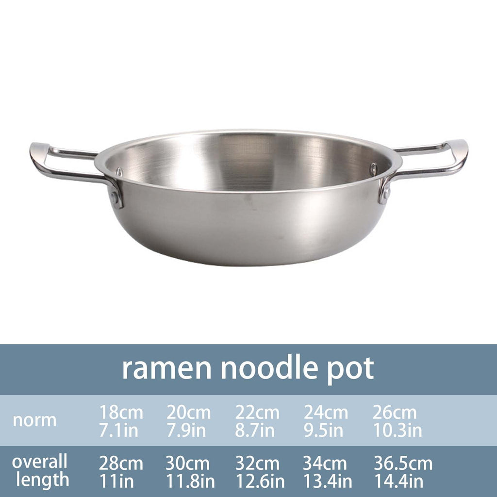 JWDX Stainless Steel Instant Noodle Pot Clearance, 7.1" Korean Ramen Noodle Pot with Handles Stainless Everyday Pan Golden Korean Cooking Pot for Soup Noodle Pasta Home and Outdoor Dishwasher SLD