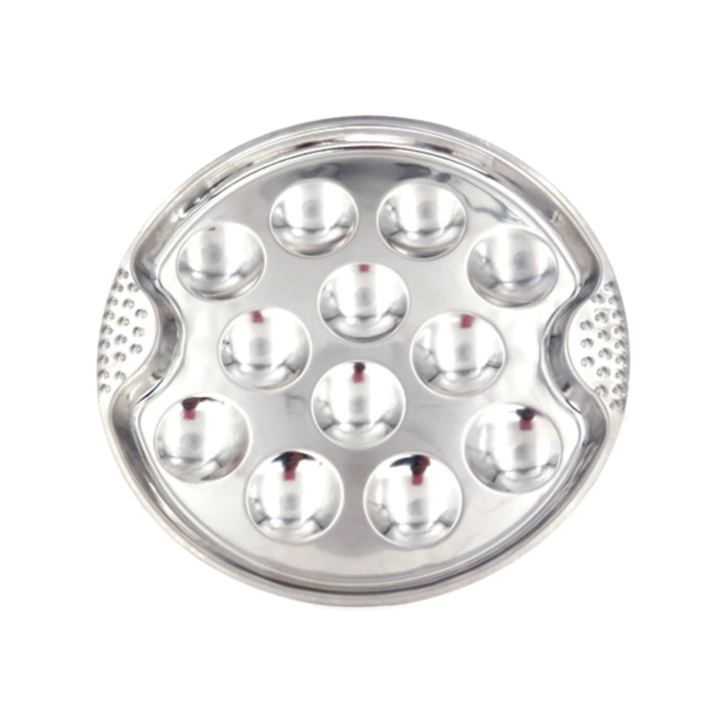 JWDX Baking Trays and Trays Clearance, Stainless Escargot Plates with 12 Compartment Holes Escargot Baking Dish Seafood Plate Dishes for Home Restaurant Hotel Kitchen As shown