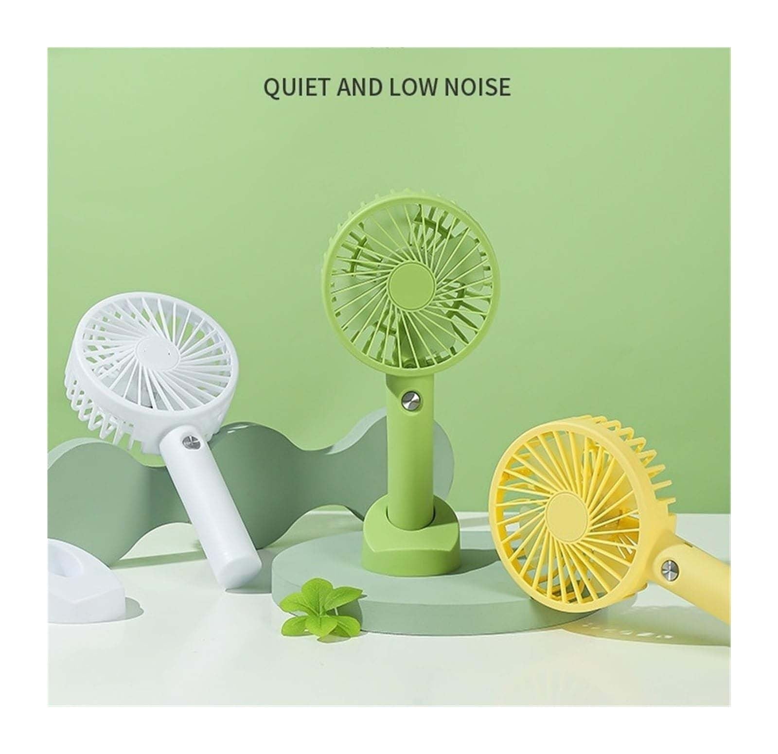Mini Handheld Fan (White) Jwdx Portable Fan Powerful Handheld Fan Cute Design 3 Speed Personal Small Desk Fan with Base Lightweight Makeup Usb Rechargeable Fan for Stylish Travel Indoor Outdoo One Size Yellow