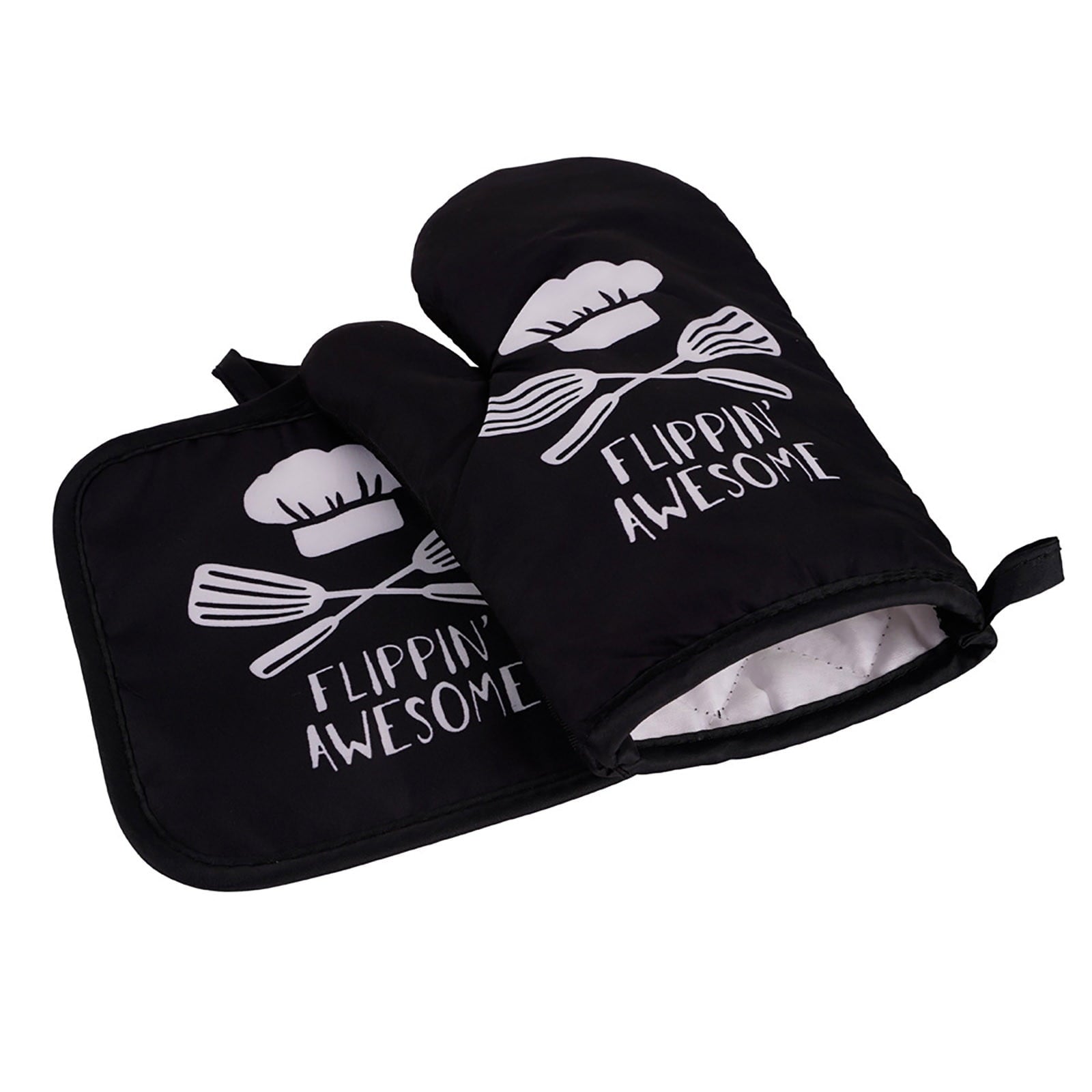 JWDX Oven Mitts Clearance! Oven Mitts and Pot Holders Sets, Heat Resistants Oven Mitts Soft Cotton Lining and Non-Slip Surface Safes for Baking, Cooking, Bbq, Include 1*Glove, 1*Insulation Pad A