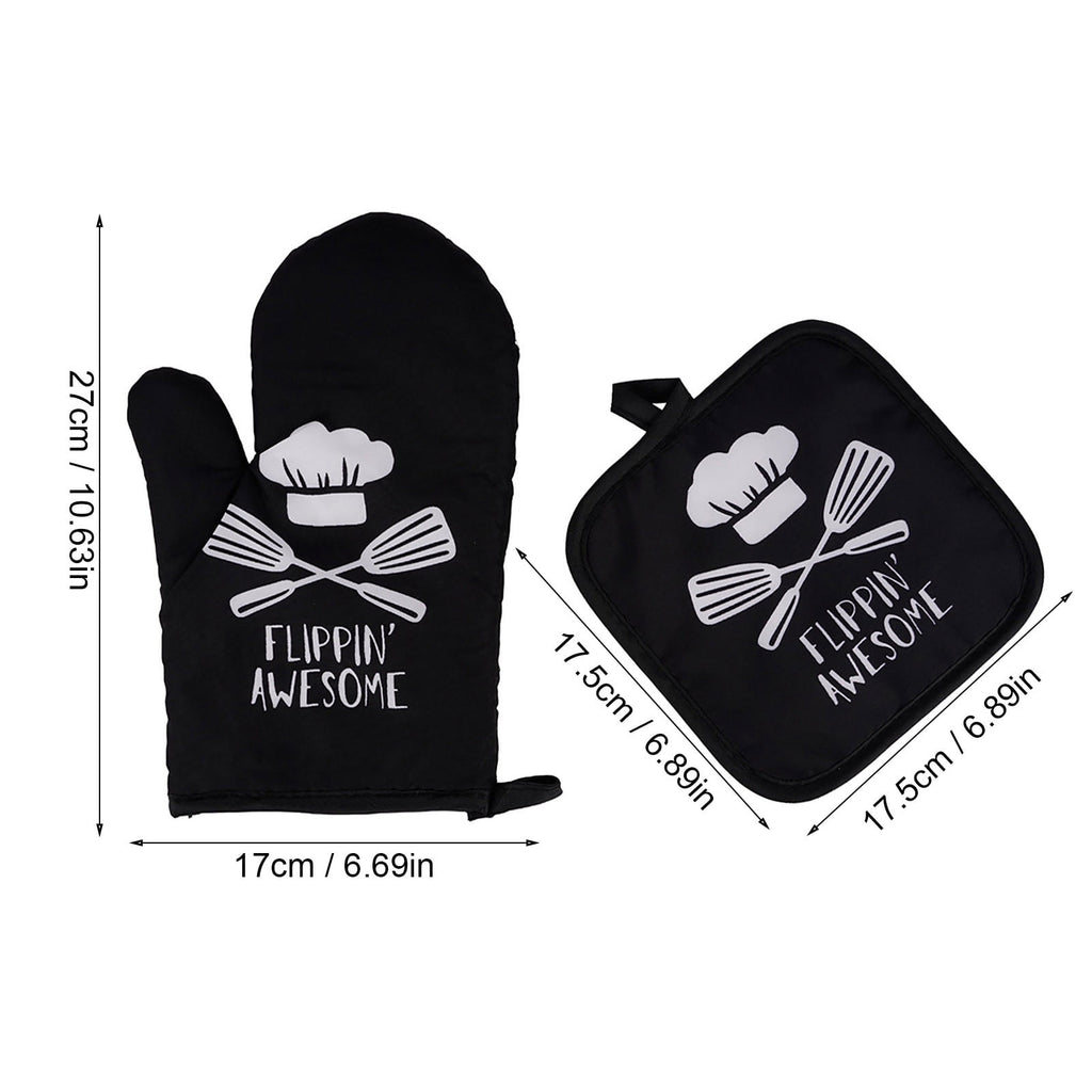 JWDX Oven Mitts Clearance! Oven Mitts and Pot Holders Sets, Heat Resistants Oven Mitts Soft Cotton Lining and Non-Slip Surface Safes for Baking, Cooking, Bbq, Include 1*Glove, 1*Insulation Pad A
