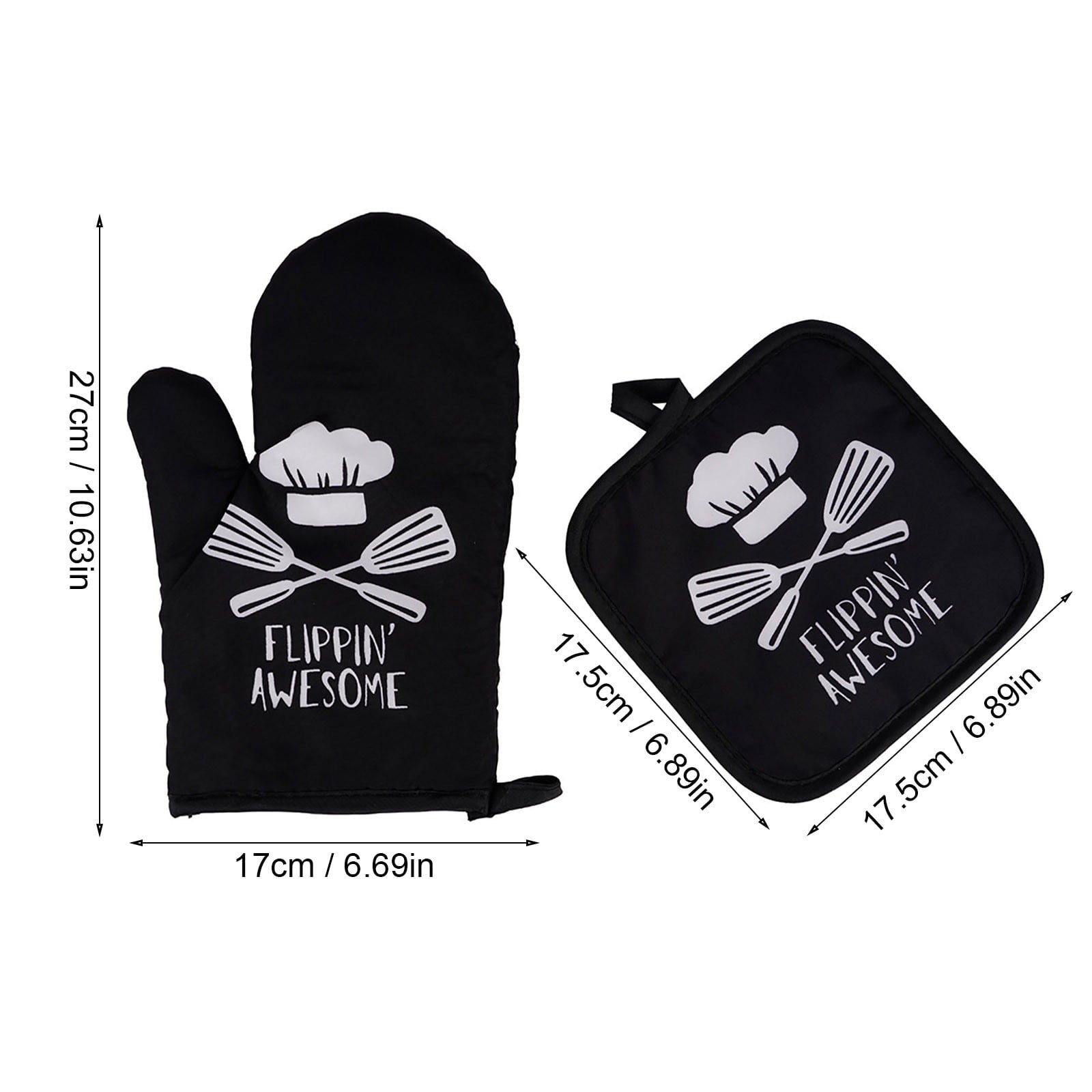 JWDX Oven Mitts Clearance! Oven Mitts and Pot Holders Sets, Heat Resistants Oven Mitts Soft Cotton Lining and Non-Slip Surface Safes for Baking, Cooking, Bbq, Include 1*Glove, 1*Insulation Pad A