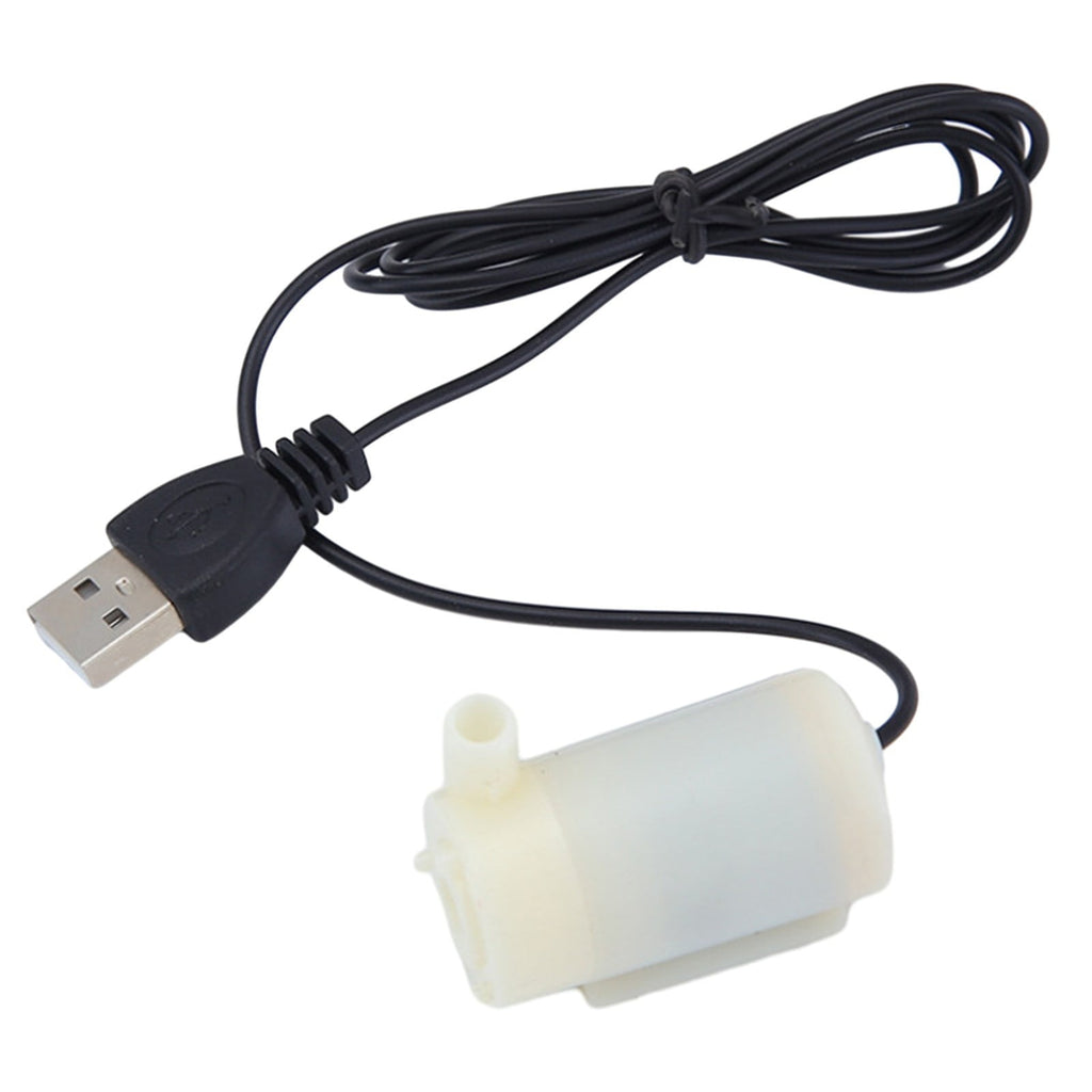 Small Water Pump Silent Submersible USB 5V 1m Cable Garden Outdoor Fountain Tool Black Smile Home White