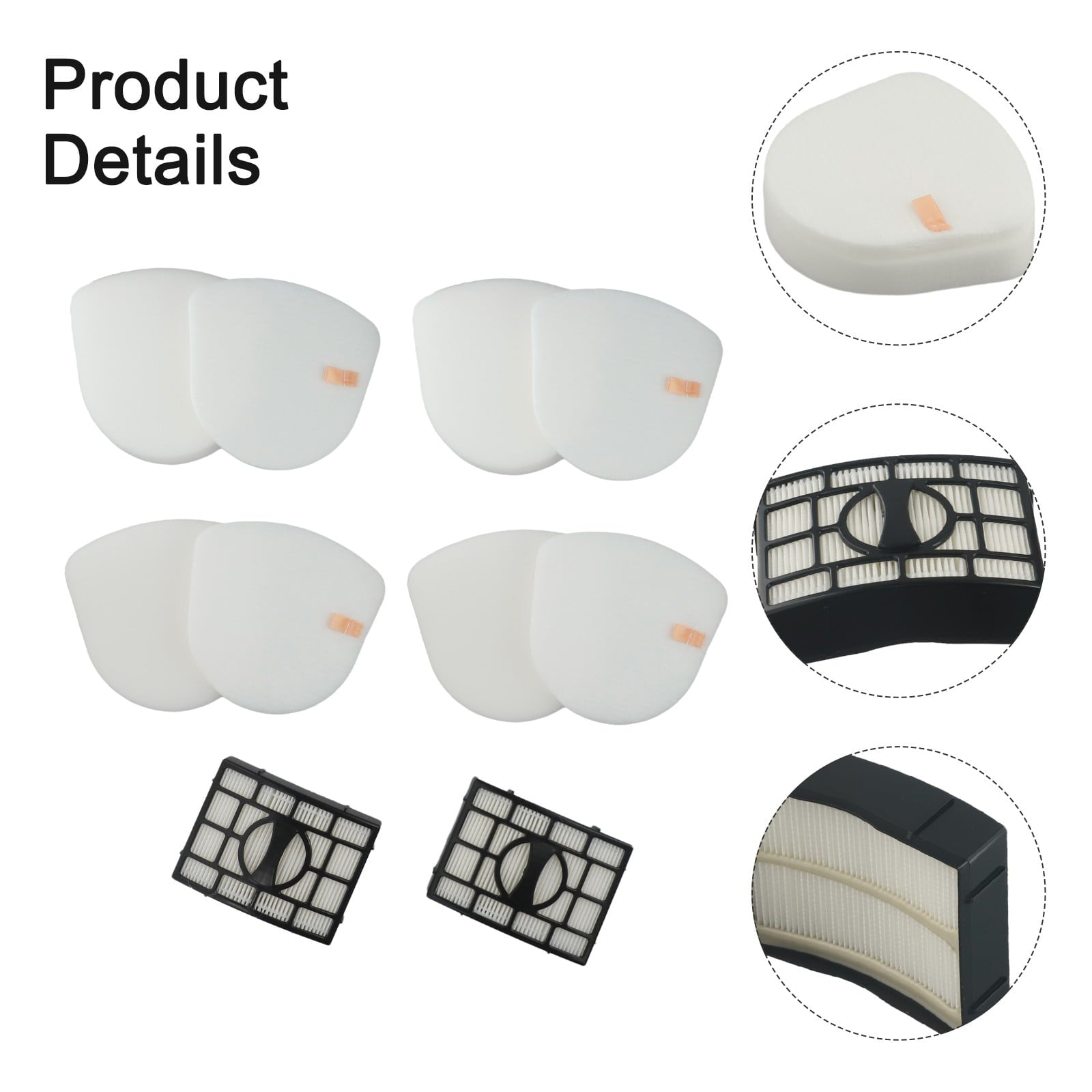 Replacement Filter Set for Shark Upright Vacuums Featuring Compatibility with Various Models Including CU530 and UV725